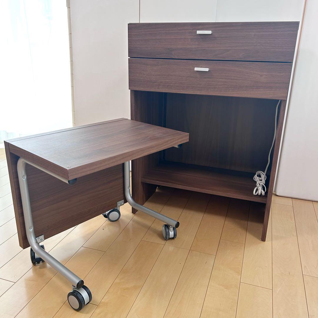 Pamouna パモウナ　プリンター収納　デスクチェスト　キャスター　パソコン置