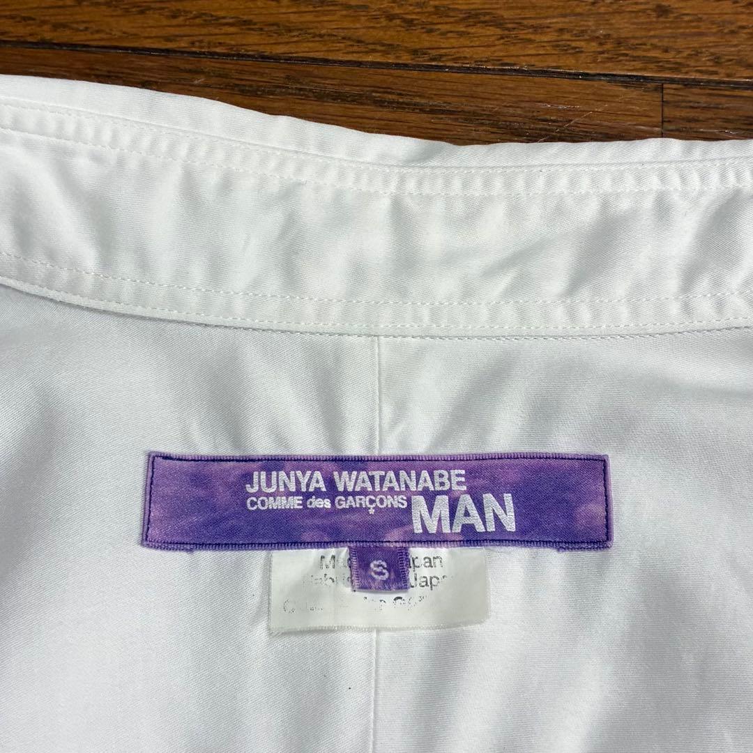 コムデギャルソン MAN ブルーノート コットンシャツ S 白 黒 AD2015