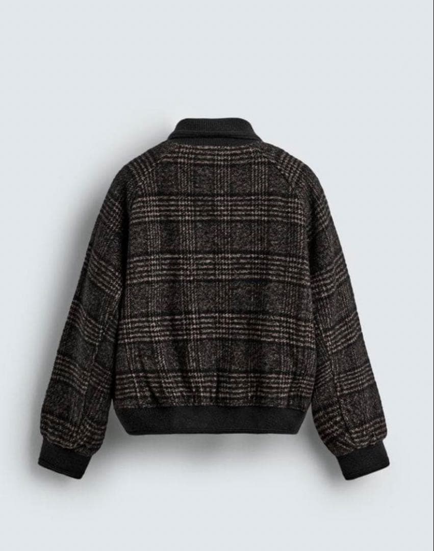 zara ザラ　リブ襟切り替えジャケット S