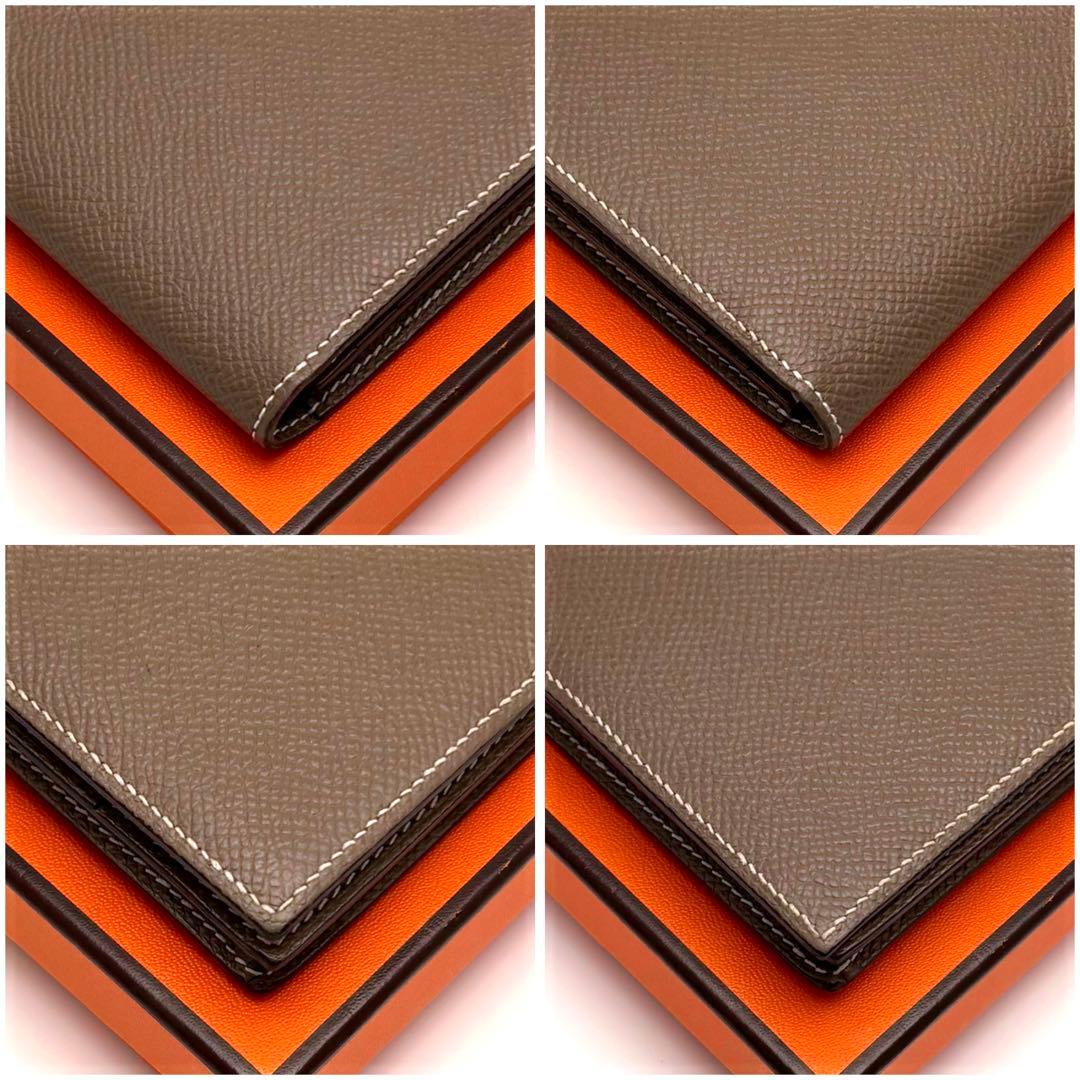 1点限り‼️HERMES エルメス べアン スフレ エトゥープ ブラウン 長財布