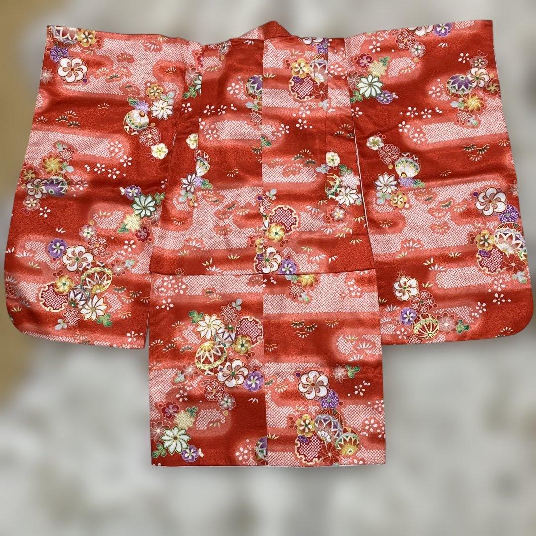 美品　七五三　3歳　女の子　アンティーク着物　被布　フルセット　子供着物