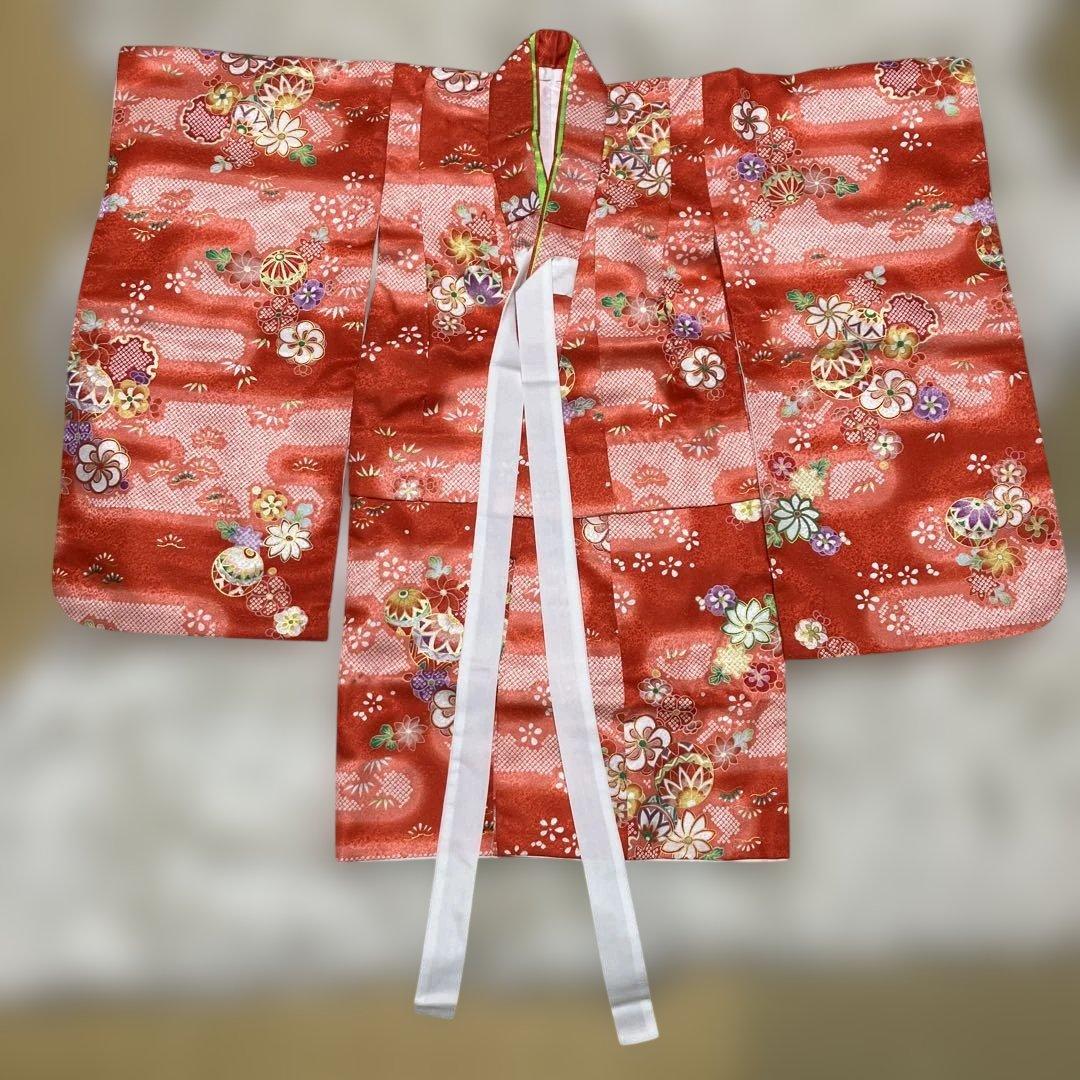 美品　七五三　3歳　女の子　アンティーク着物　被布　フルセット　子供着物