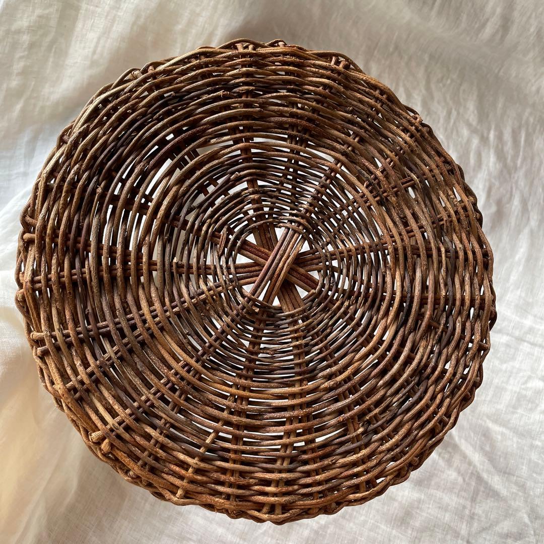 持ち手つき　あけびかご　小物入れ　古道具