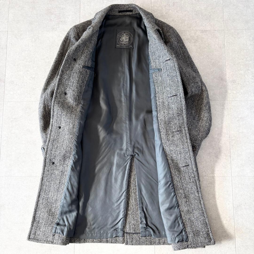 極美品✨️ジェイプレス ヘリンボーンチェスターコート M グレー ハーフベルト
