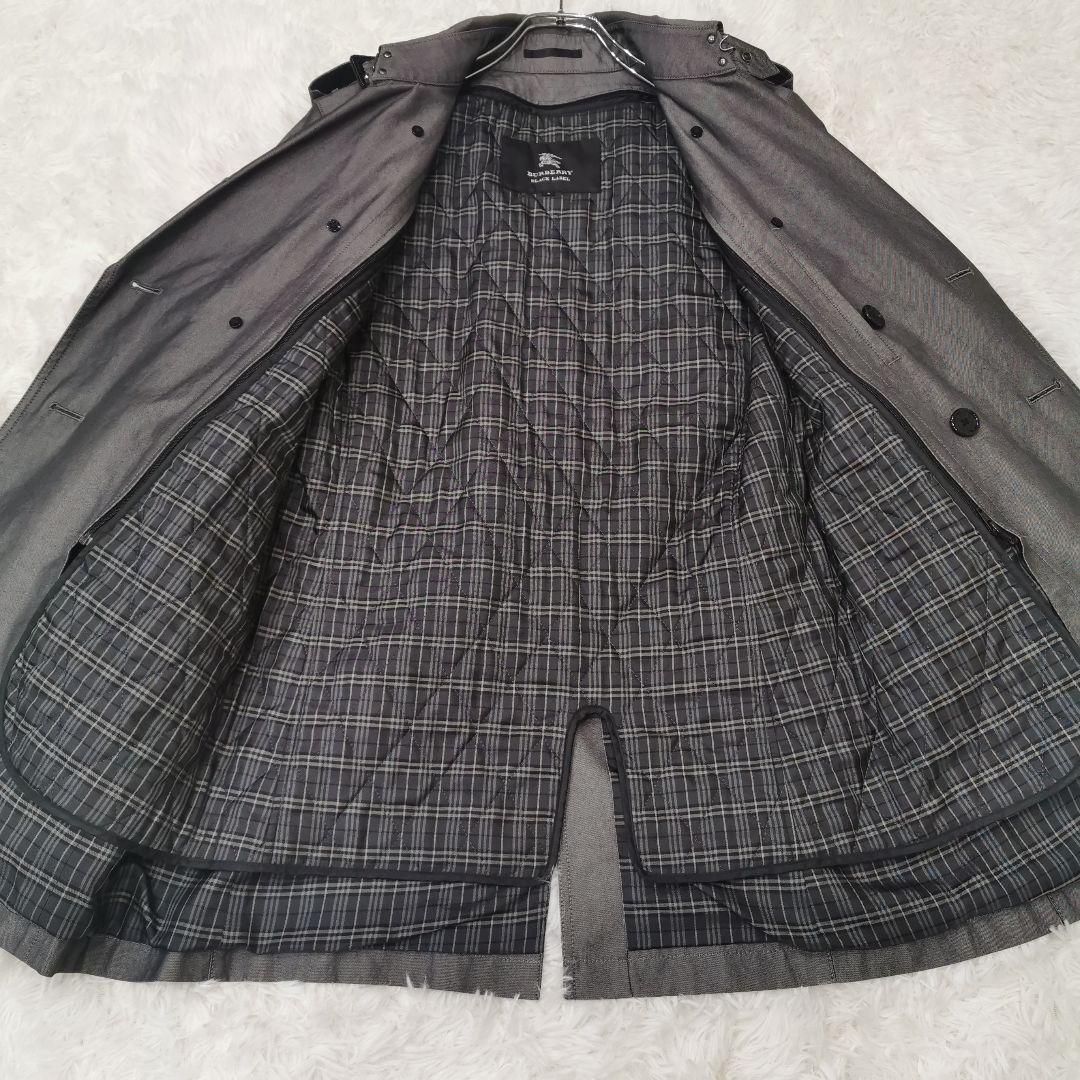 希少カラー バーバリーブラックレーベル ライナー付 トレンチコート グレー S