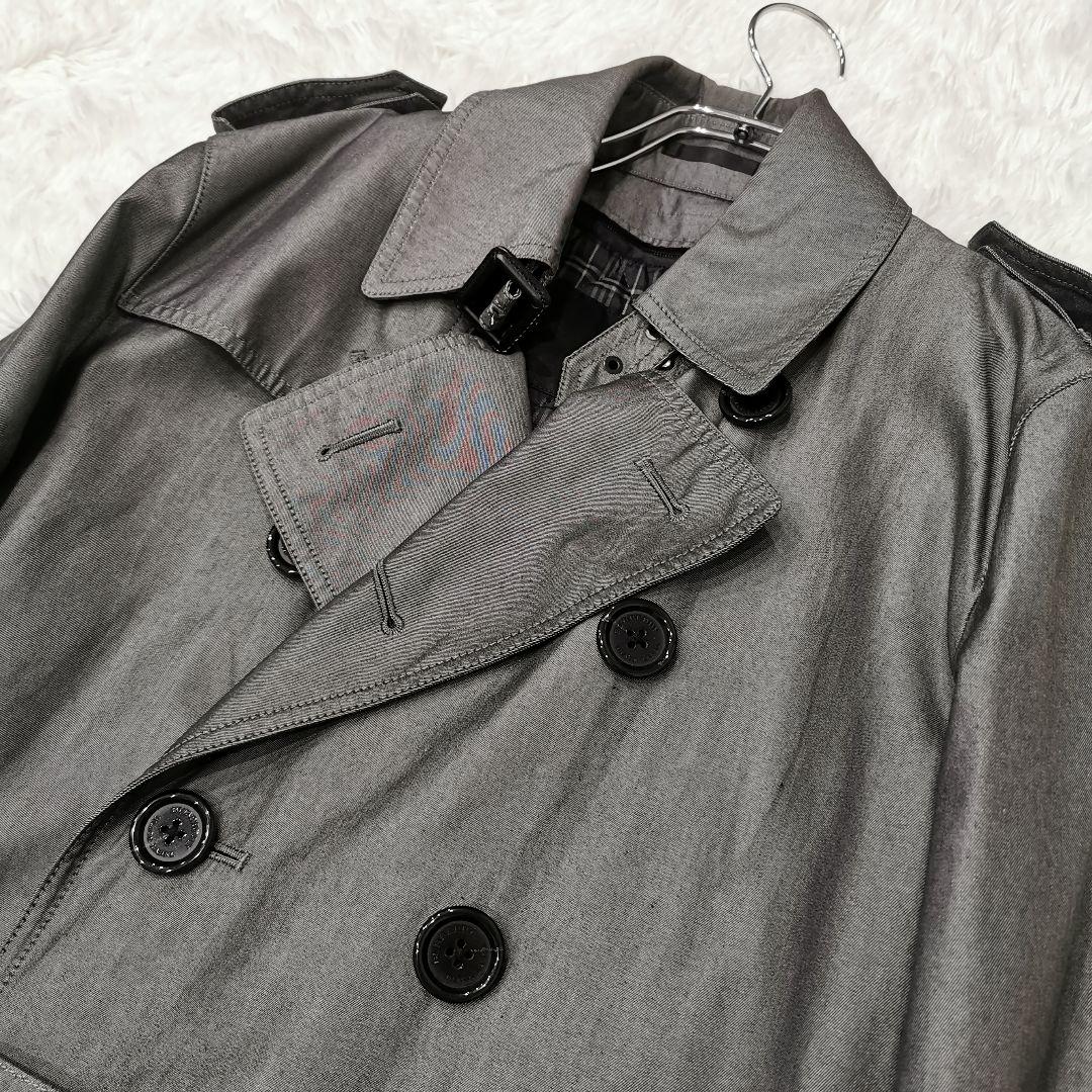 希少カラー バーバリーブラックレーベル ライナー付 トレンチコート グレー S