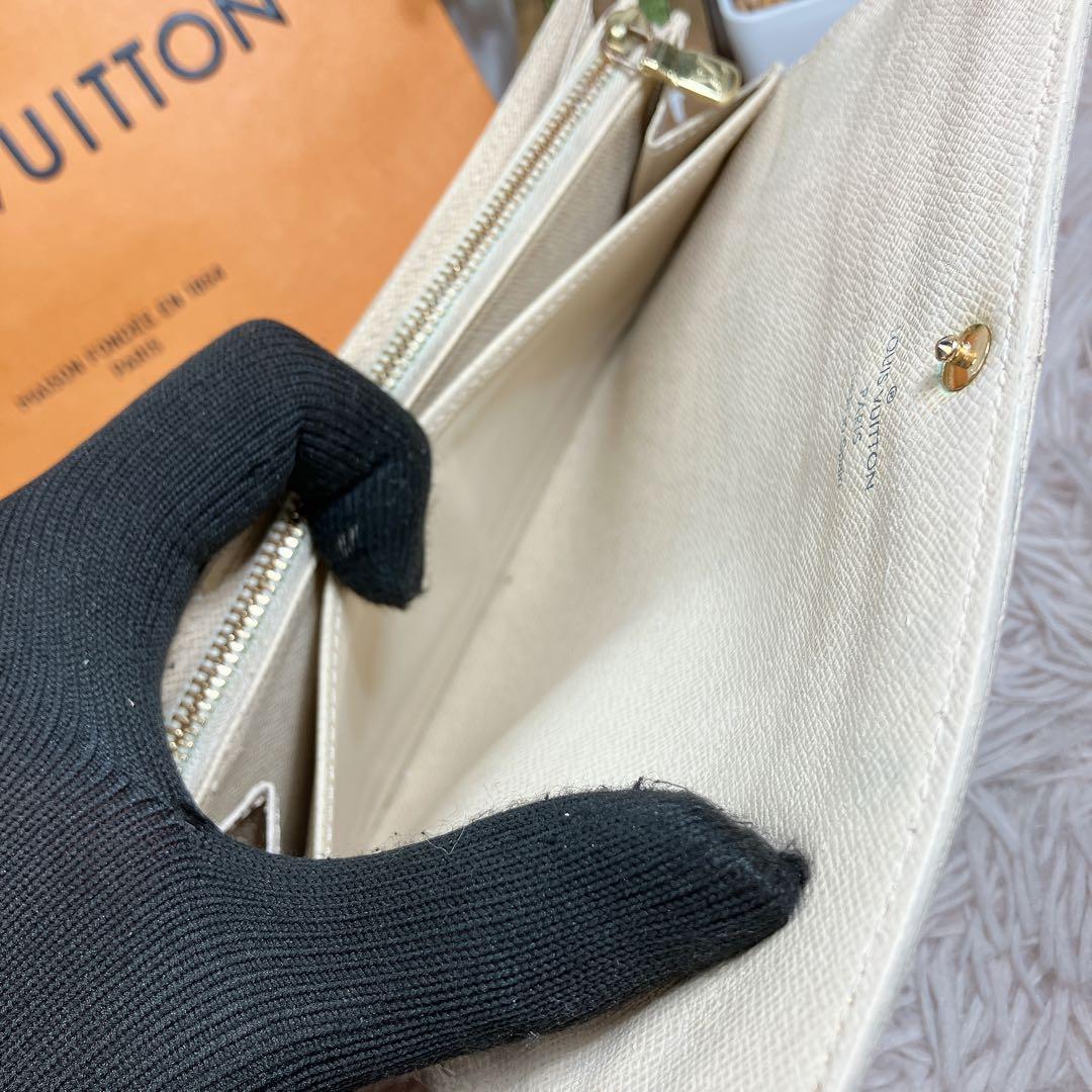 美品 ルイヴィトン ダミエ アズール ポルトフォイユ サラ レディース 長財布