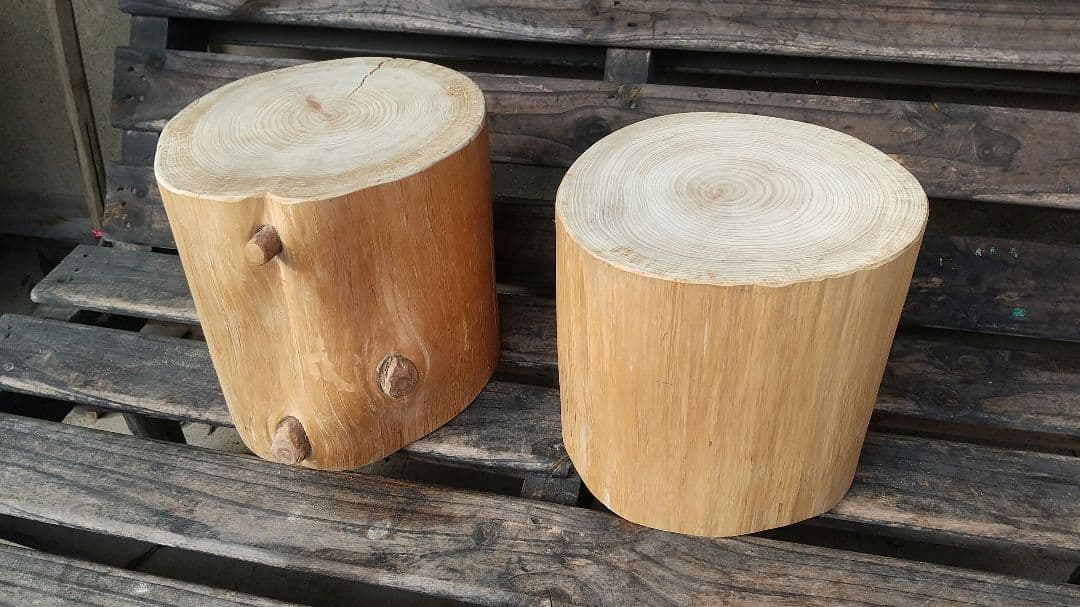 YUME ヒノキスツール2個セット