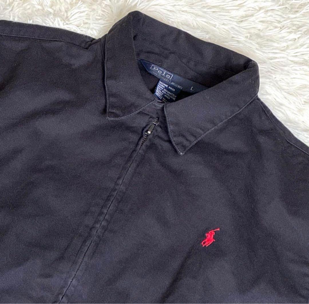 80s90s　ラルフローレン　スイングトップ　短丈　コットン　ブラック　サイズL