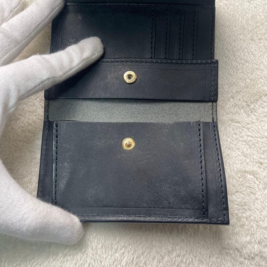 MR. OLIVE 三つ折り財布 黒 牛革 ME115P