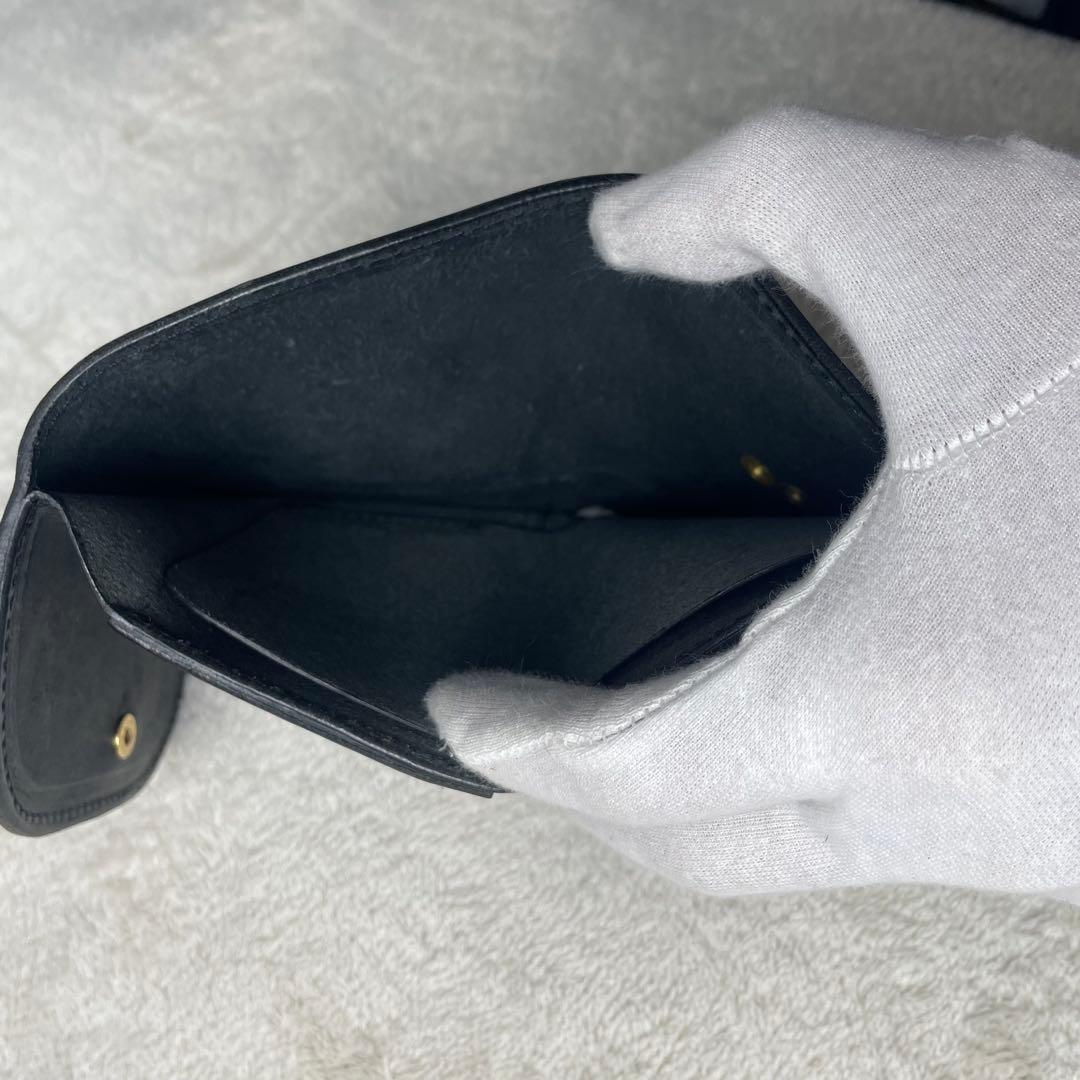 MR. OLIVE 三つ折り財布 黒 牛革 ME115P