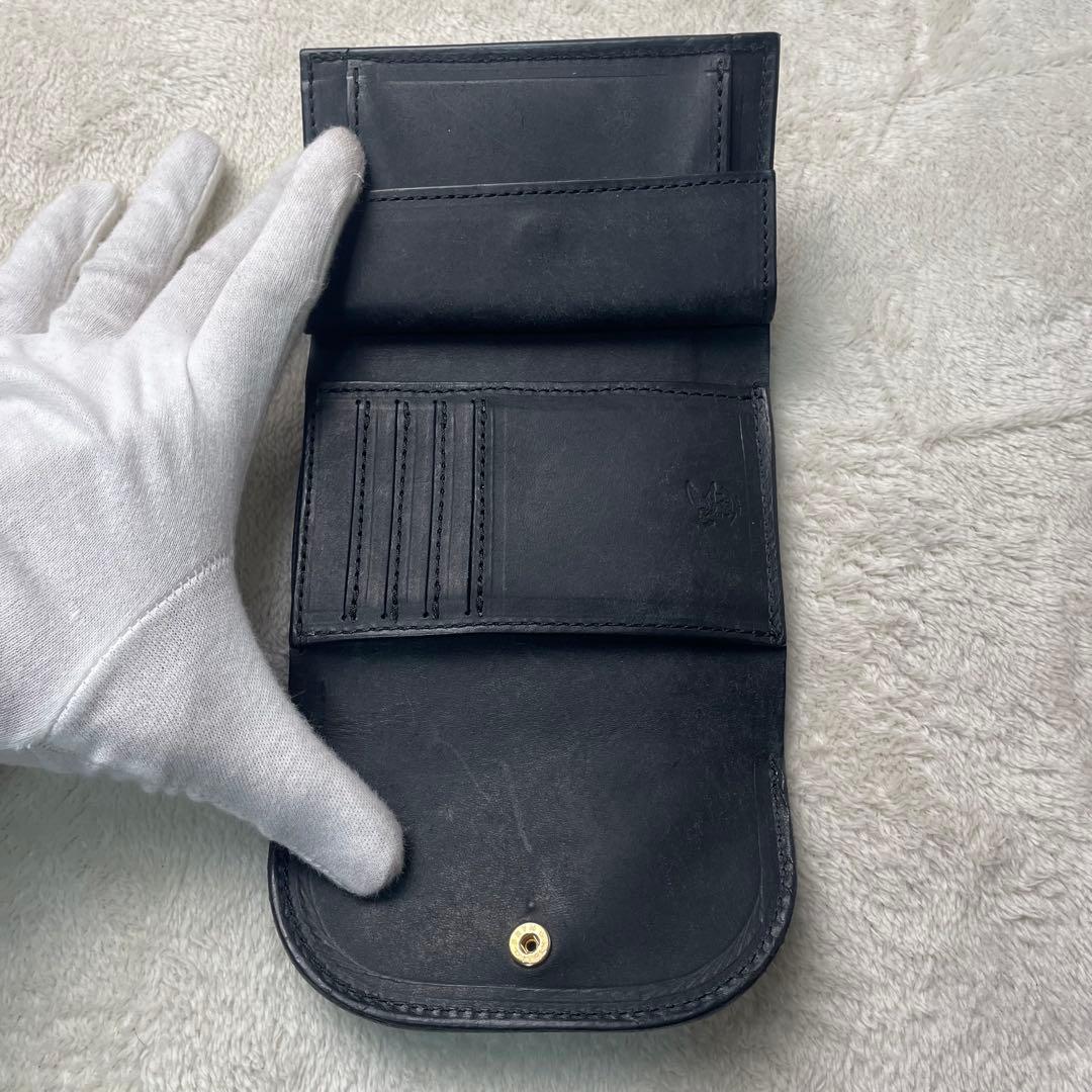 MR. OLIVE 三つ折り財布 黒 牛革 ME115P