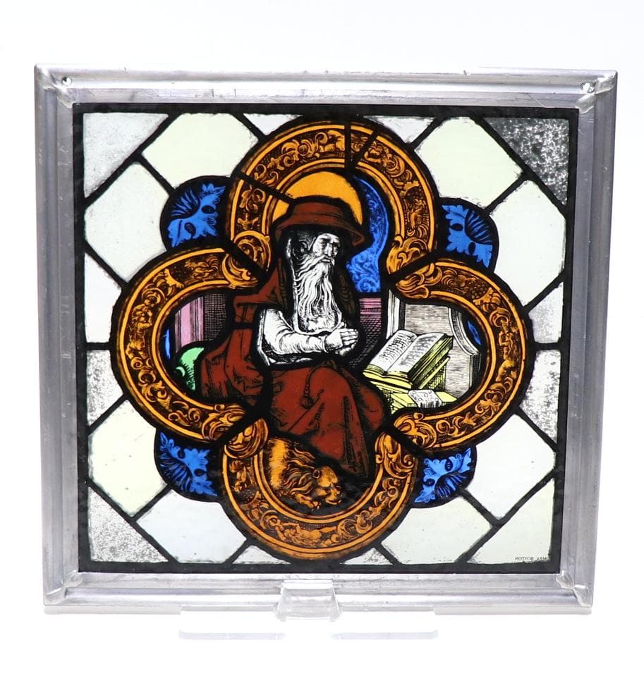 ボストン美術館 限定品 本を読む聖職者 ヴィンテージ ステンドグラス カトリック