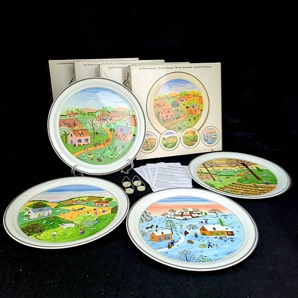 /美品/ビレロイボッホ　ナイーフ　四季　プレート　4枚セット　箱つき