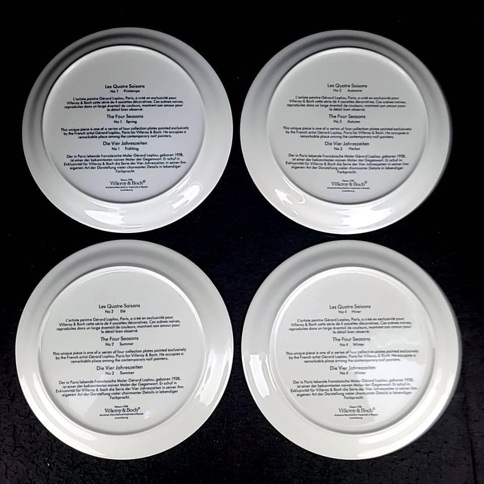 /美品/ビレロイボッホ　ナイーフ　四季　プレート　4枚セット　箱つき