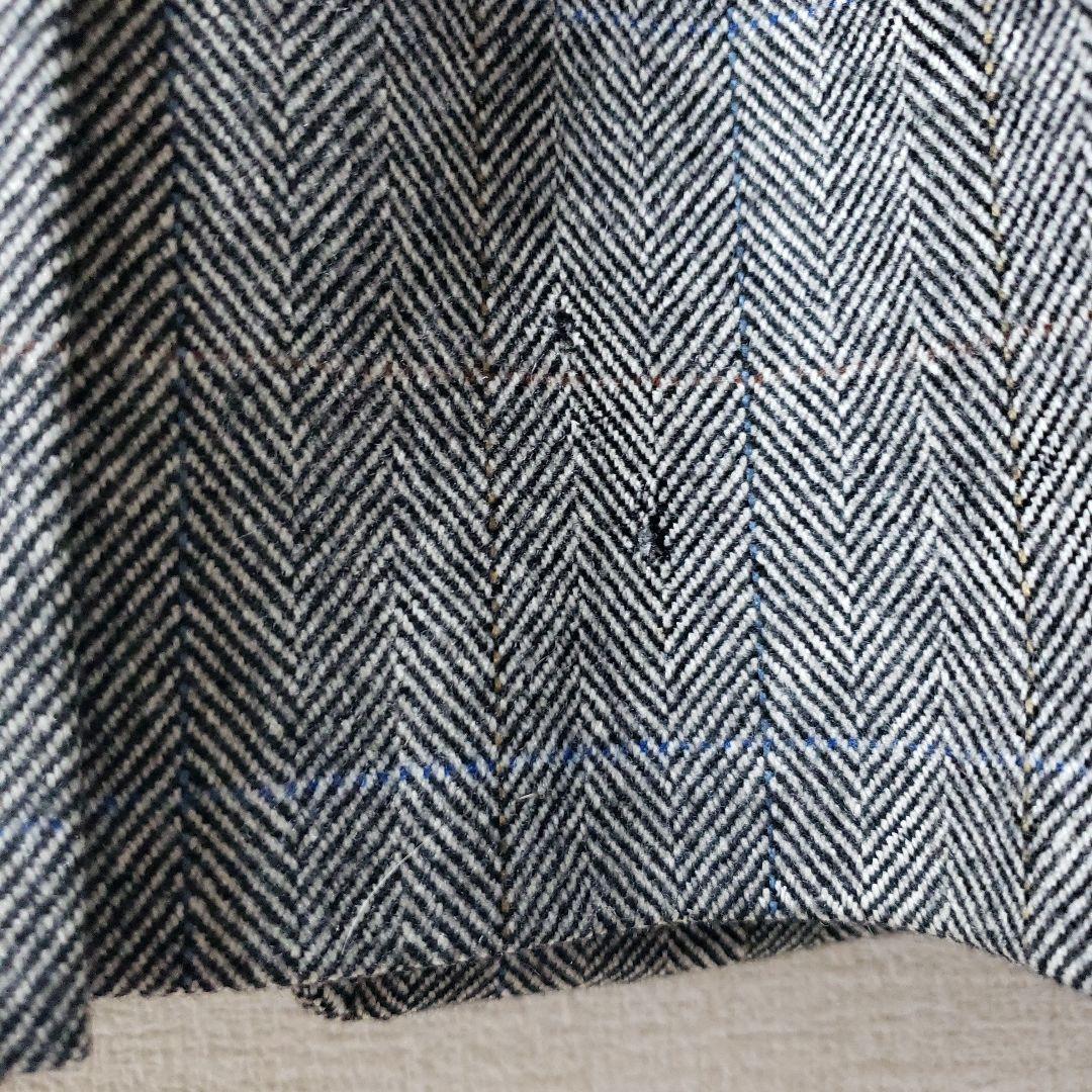 90'sバーバリーヘリンボーン柄ステンカラーコートウール カシミア混ヴィンテージ