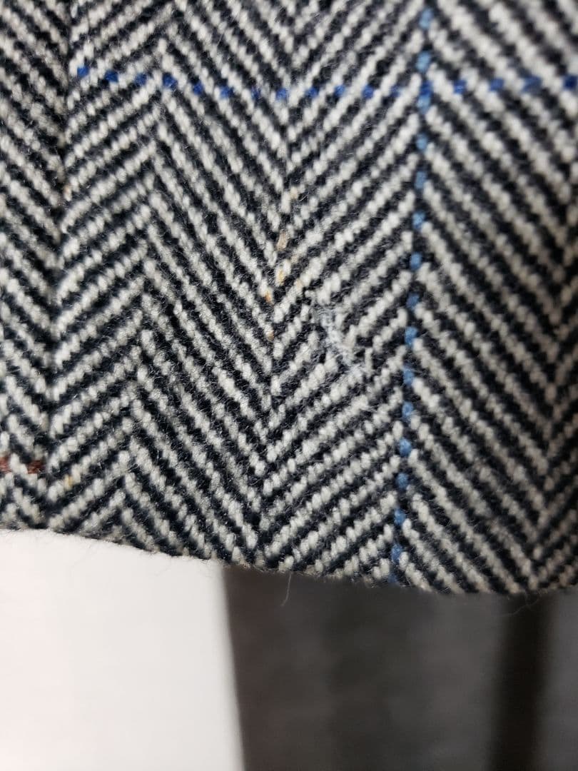 90'sバーバリーヘリンボーン柄ステンカラーコートウール カシミア混ヴィンテージ