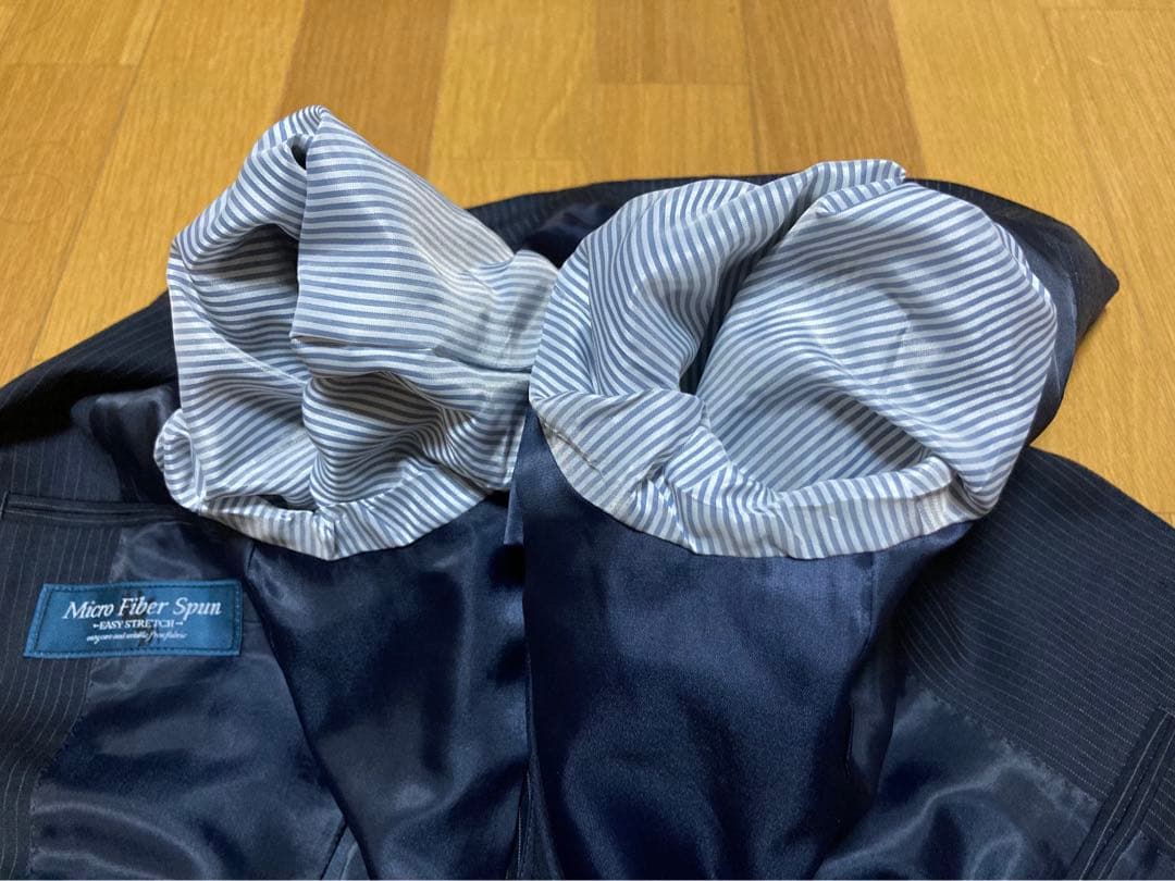 新品未使用　SUIT COMPANY 紺　ストライプ　パンツスーツ上下