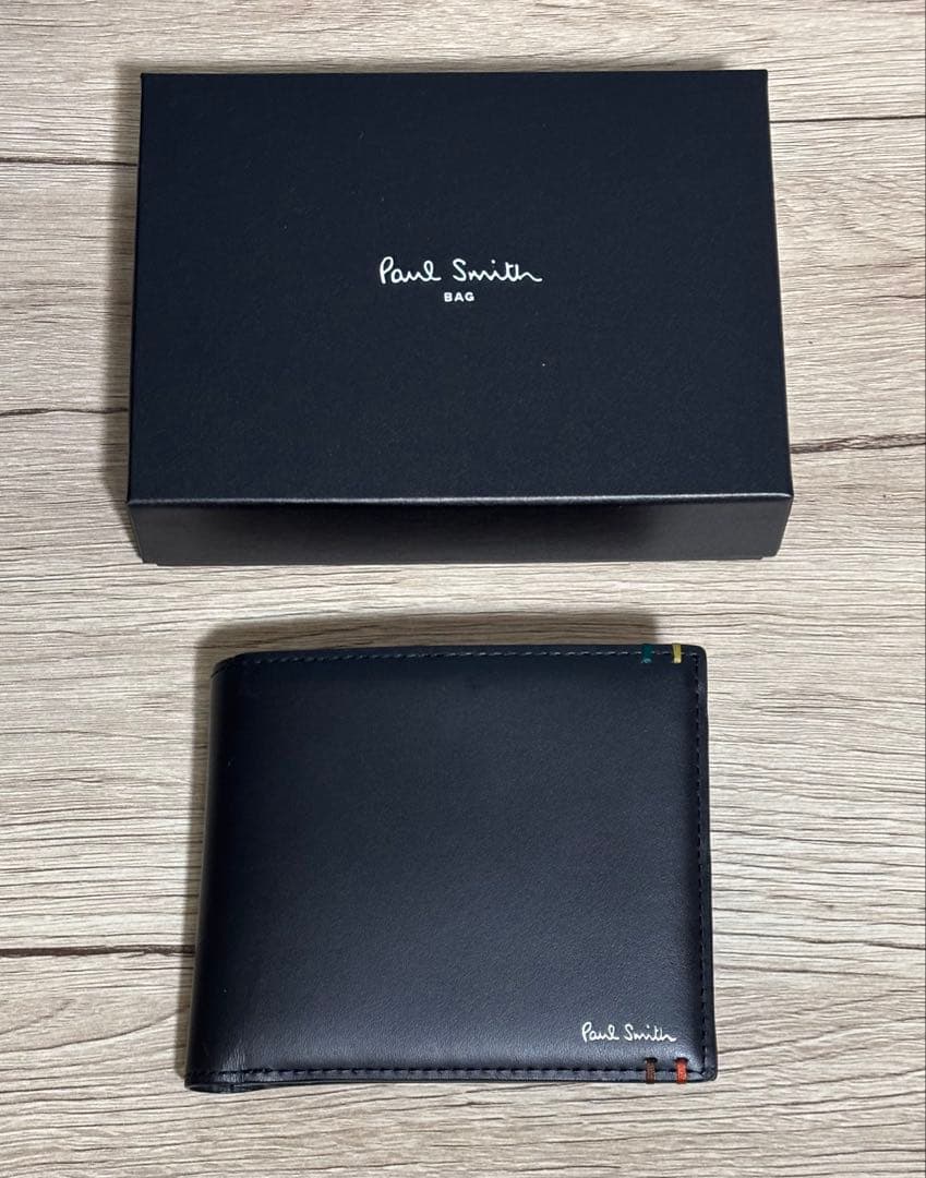 Paul Smith ブラック 二つ折り財布 箱付き　【美品】