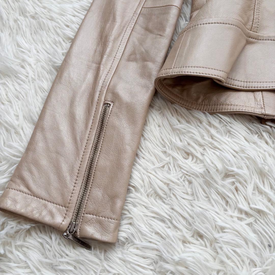 ピンキー＆ダイアン ラム ナポレオン ライダース レザージャケット 38