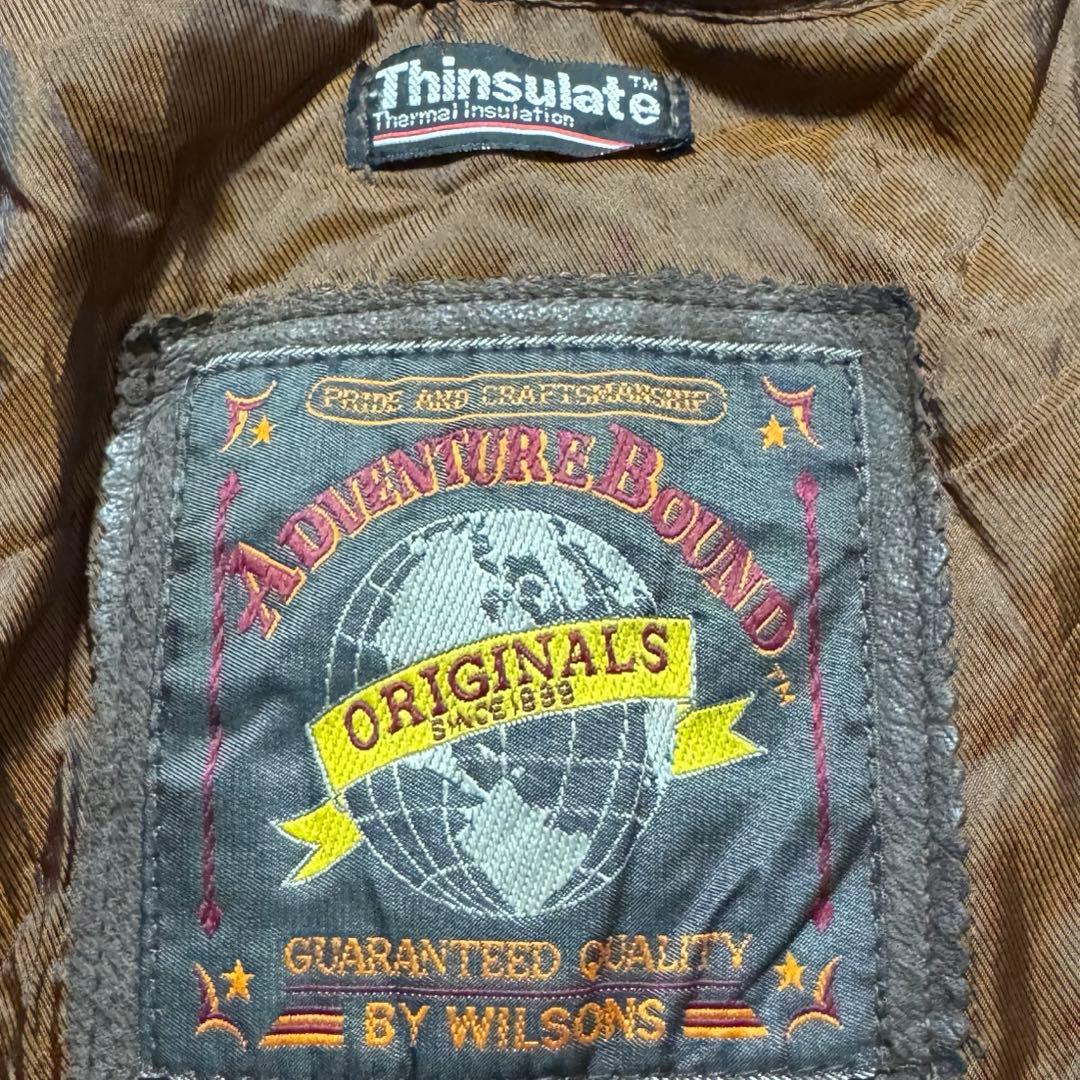 90s WILSON レザージャケット　セミダブルライダース　シンサレート　短丈