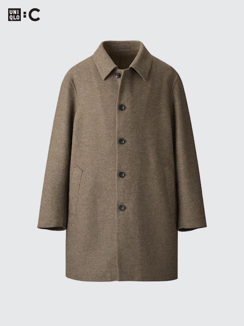 UNIQLO C ダブルフェイスコート　ユニクロ　ステンカラーコート L