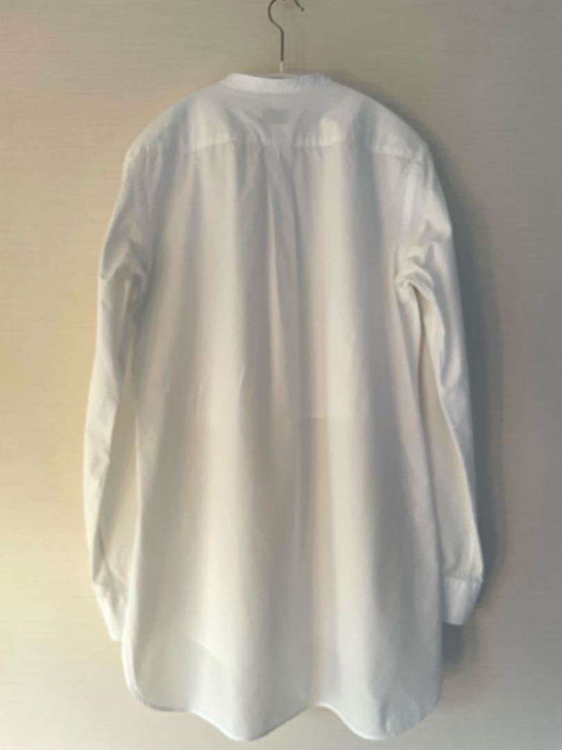 LEMAIRE コットンポプリン比翼バンドカラー長袖シャツ XS