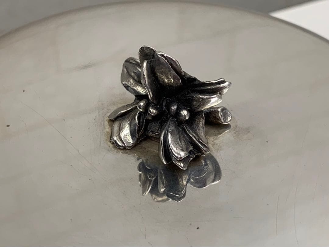 ERCUIS エルキューイ ボンボニエール 小物入れ 銀器 フランス φ12cm