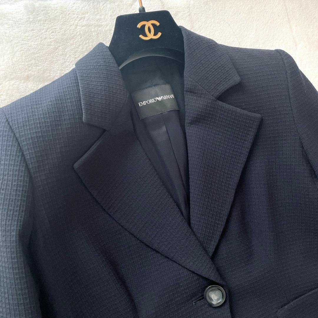 極美品⭐︎EMPORIO ARMANI 黒 ストレッチ パンツスーツ セットアップ