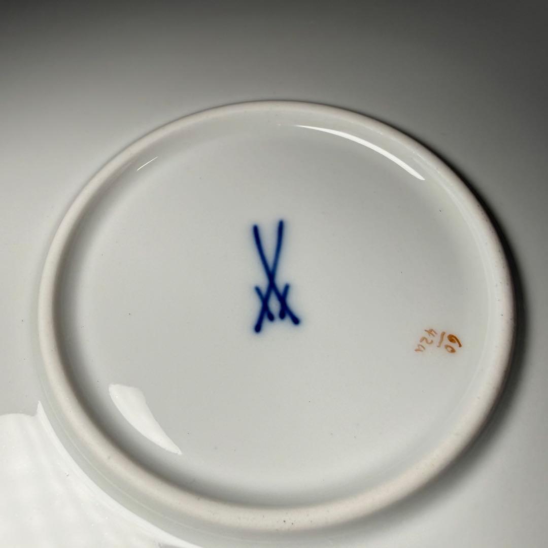 未使用 マイセン 金彩 2つ花 アネモネグランドプレート(34cm)1枚、1級品