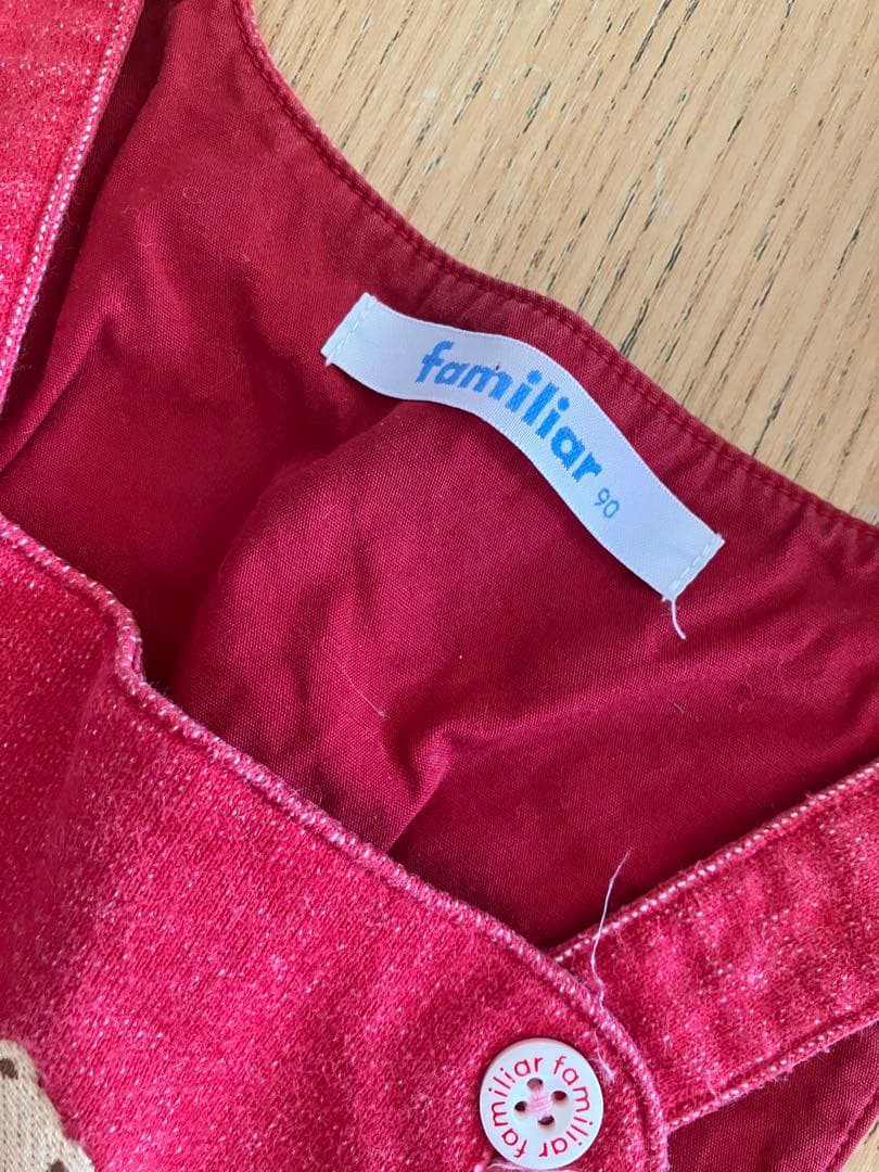 赤いベビー服6点セット　女の子ワンピースベスト帽子