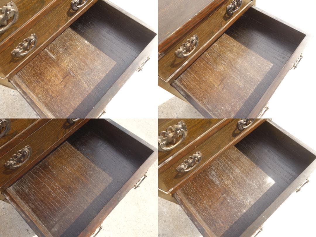 M▽李朝風家具 作者銘入り 整理箪笥 作家家具 鉄金具 引き手 (08371)