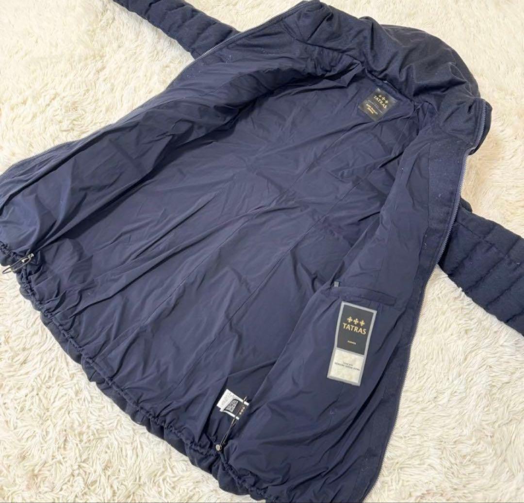 S*u様 TATRASタトラスネイビーAラインウールロングダウンダウン90%