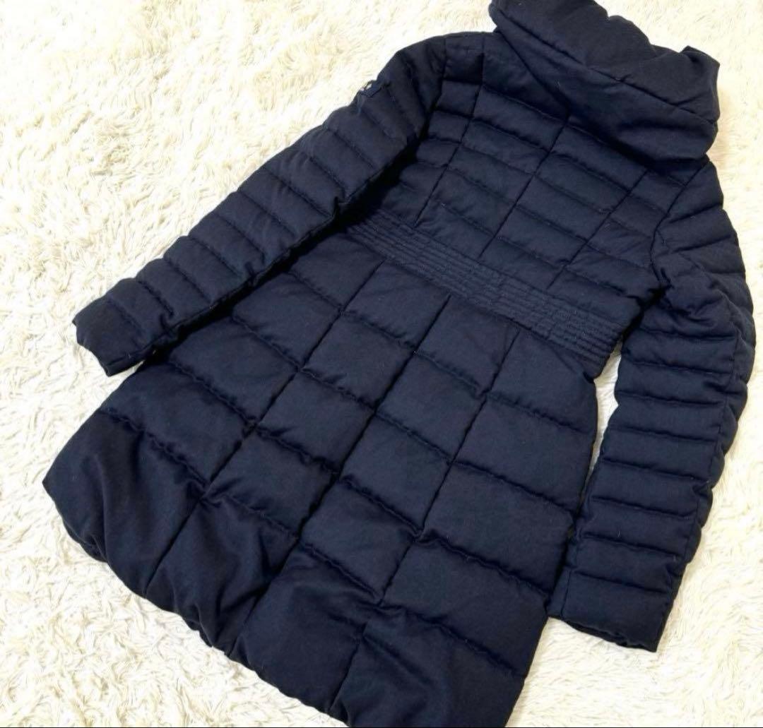 S*u様 TATRASタトラスネイビーAラインウールロングダウンダウン90%