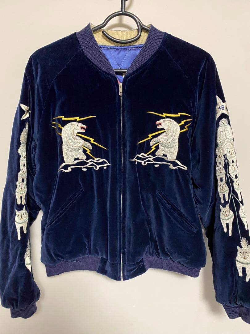 稀少 東洋 スカジャン 別珍 アラスカ Mサイズ 美品 ヴィンテージ シロクマ