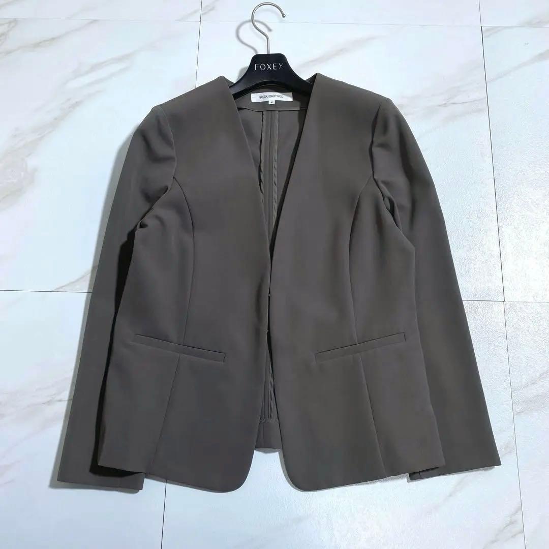 未使用級♡ナチュラルビューティベーシック ノーカラーセットアップ ウォッシャブル