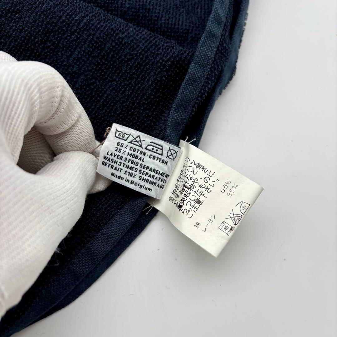 未使用タグ付き✨ エルメス ビーチタオル フリンジ ロゴ ネイビー ブルー 刺繍