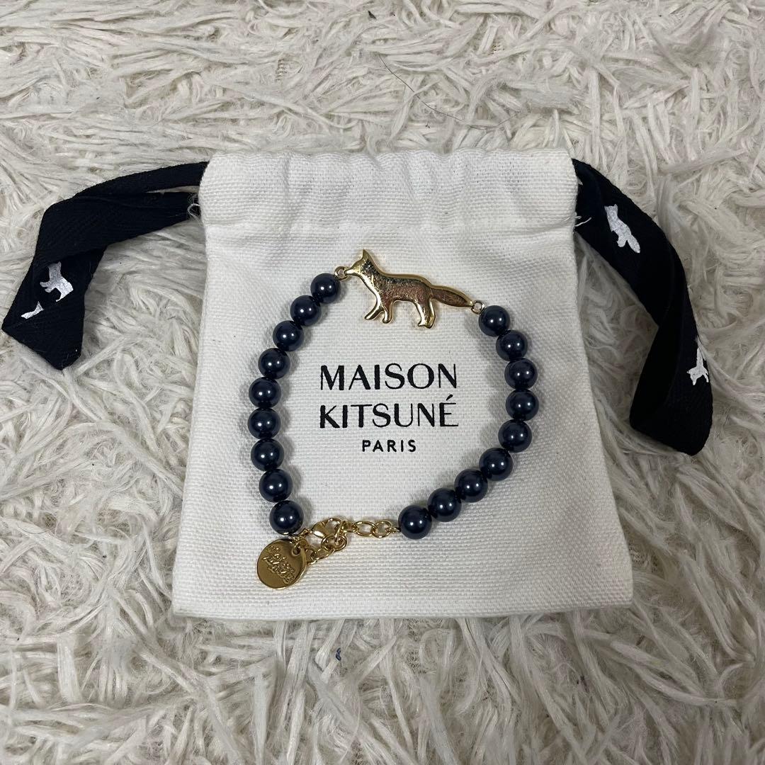 MaisonKITSUNE　ネイビー＆ゴールド ブレスレット メゾンキツネ