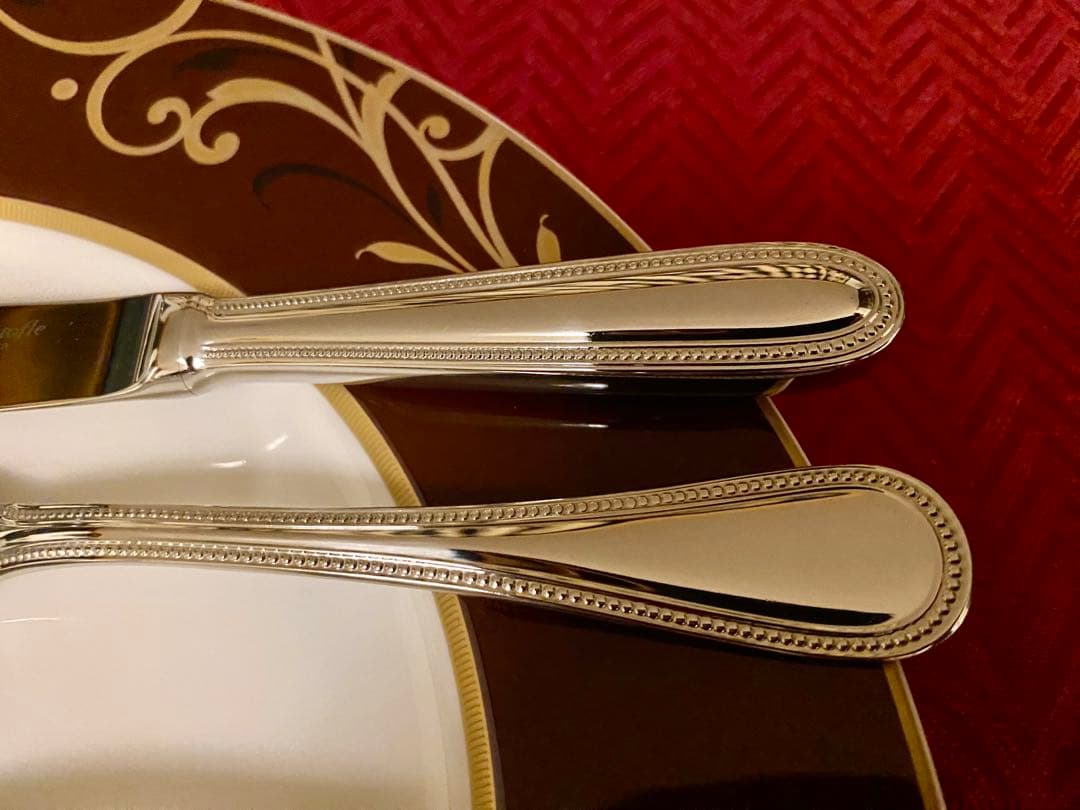 【ラス1☆お手入れ楽々☆ステンレス製】クリストフル パール カトラリーセット