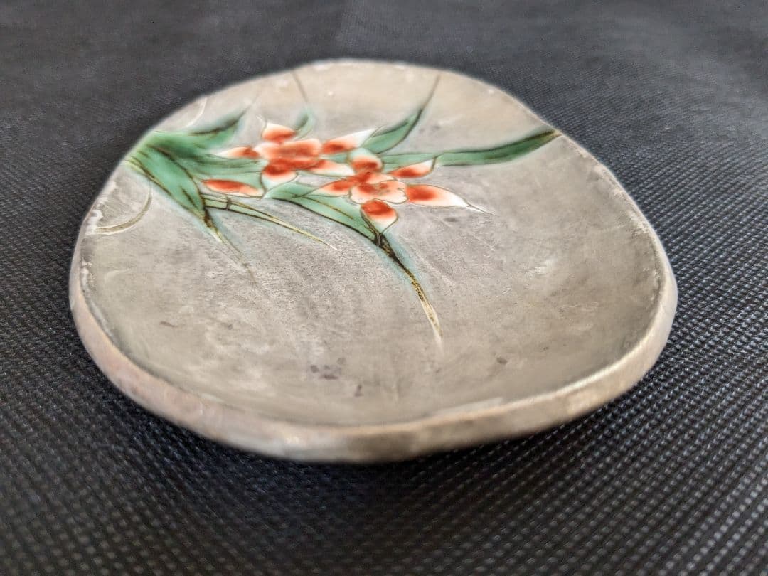 陶あん 清水焼 京焼 色絵付け 銀彩小皿 5枚セット