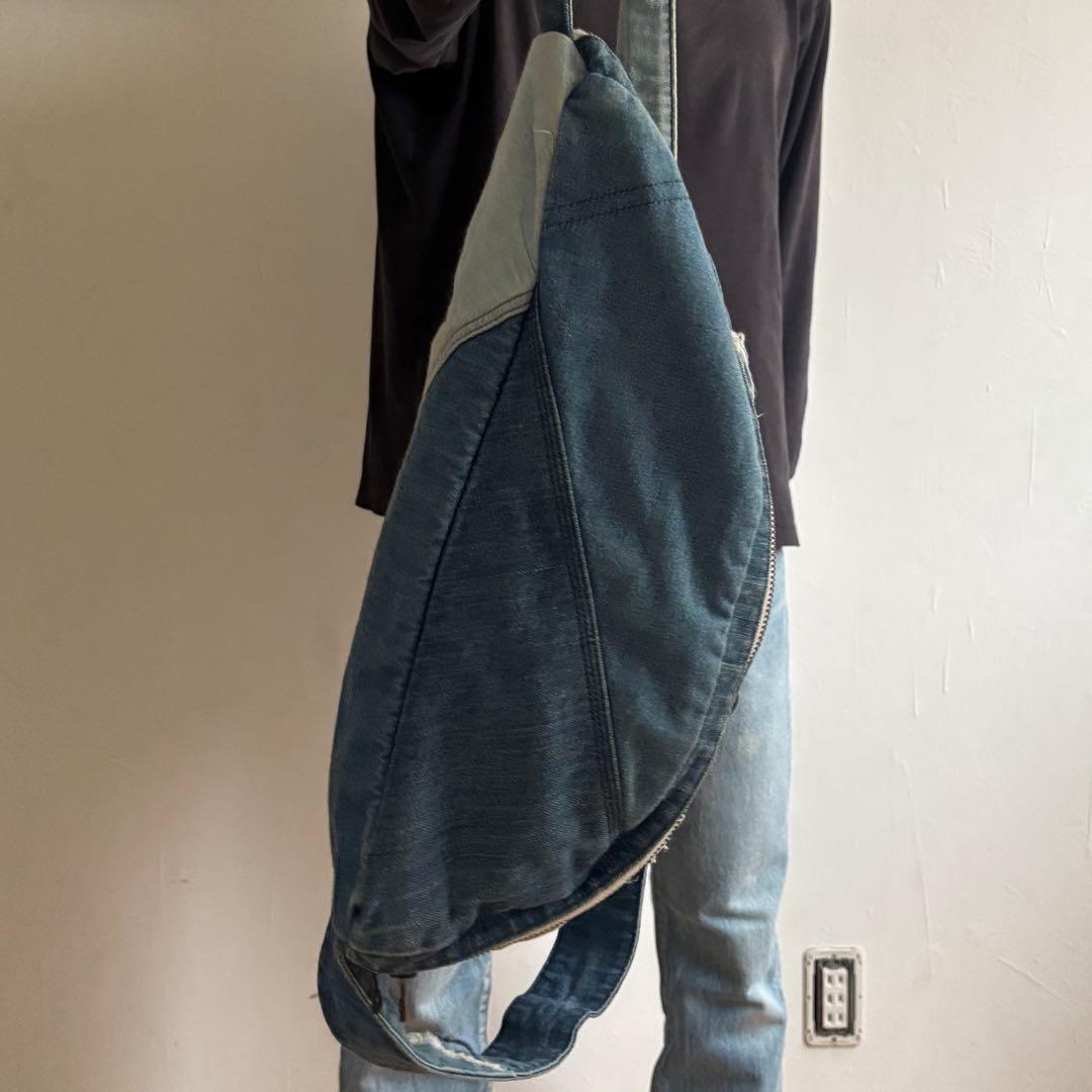 NOZOMI ISHIGURO 特大 デニム パッチワーク 加工 メッセンジャー