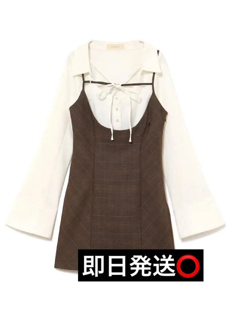 正規品　andmary Betty layered check dress