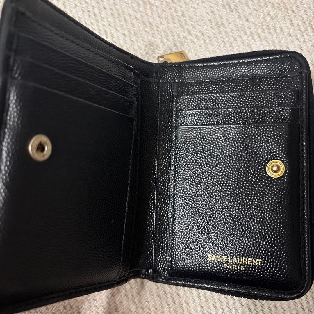 SAINT LAURENT 二つ折り財布 ブラック YSLロゴ