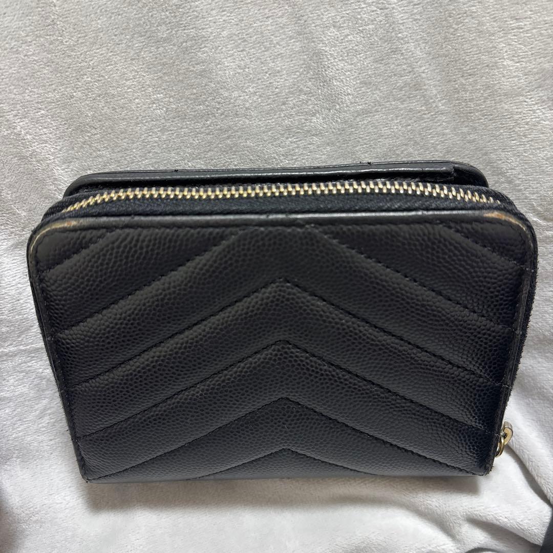 SAINT LAURENT 二つ折り財布 ブラック YSLロゴ