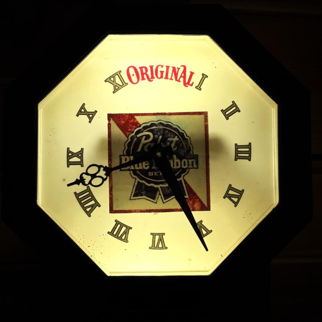 Pabst Blue Ribbon 壁掛け時計 ビンテージ パブスト ライト