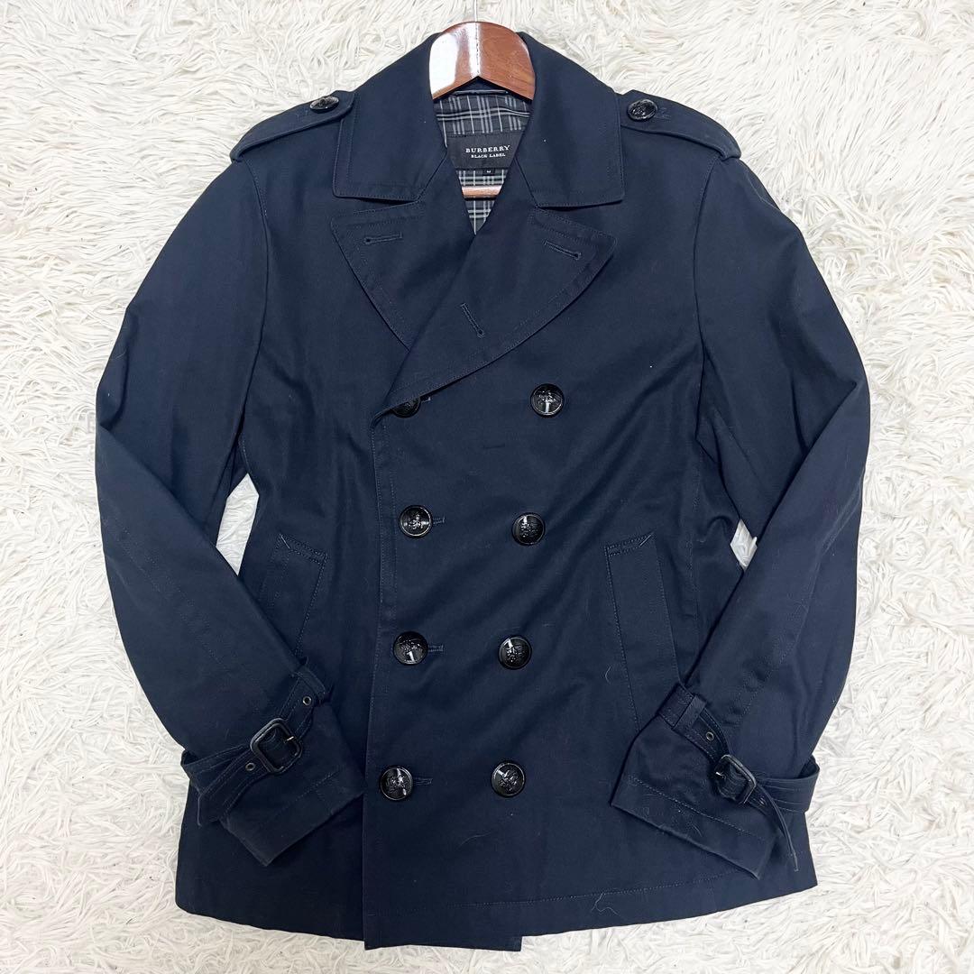 美品✨バーバリーブラックレーベル ショートトレンチコート M 濃紺 メタルボタン