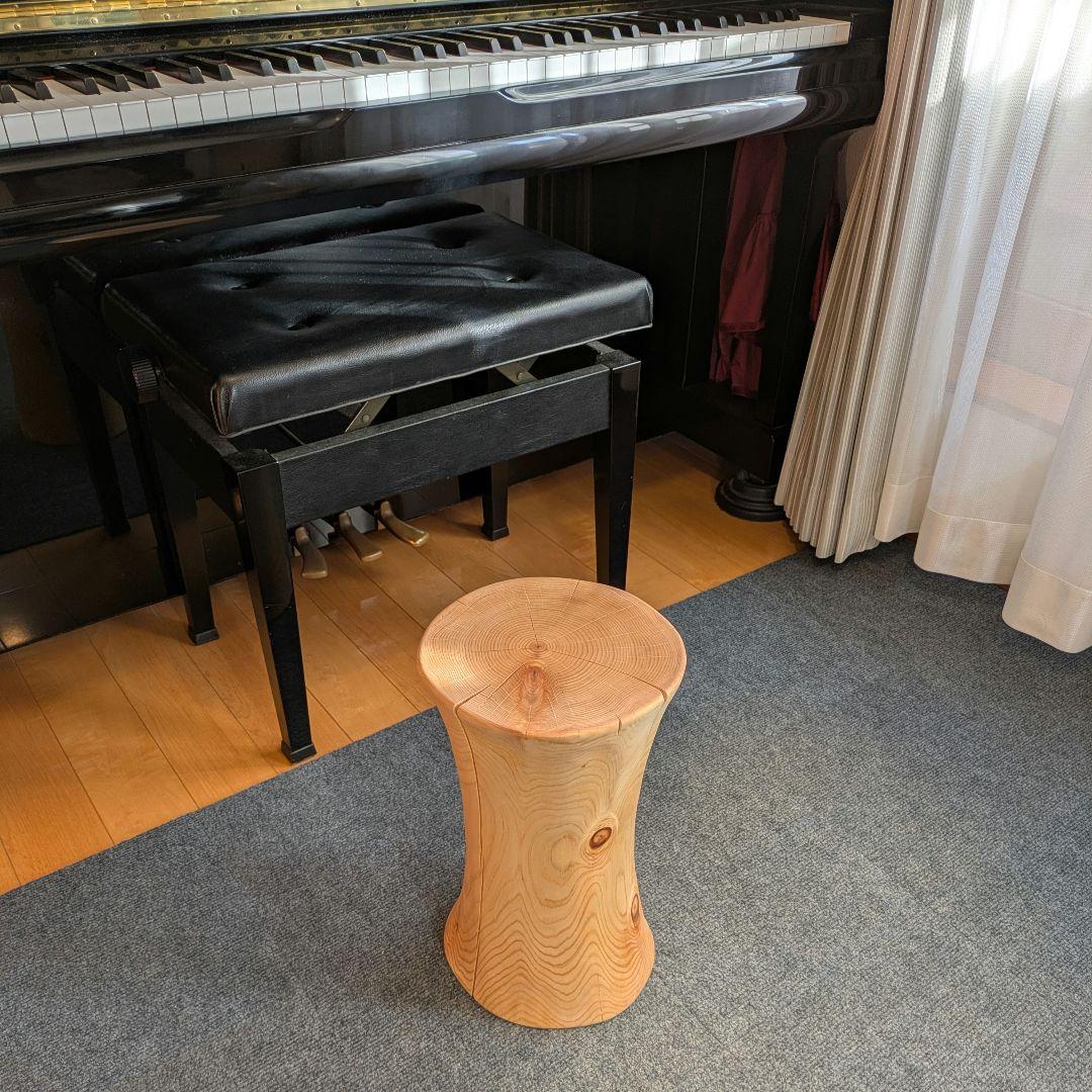 天然ヒバ　丸太　椅子　スツール　高さ約39㎝