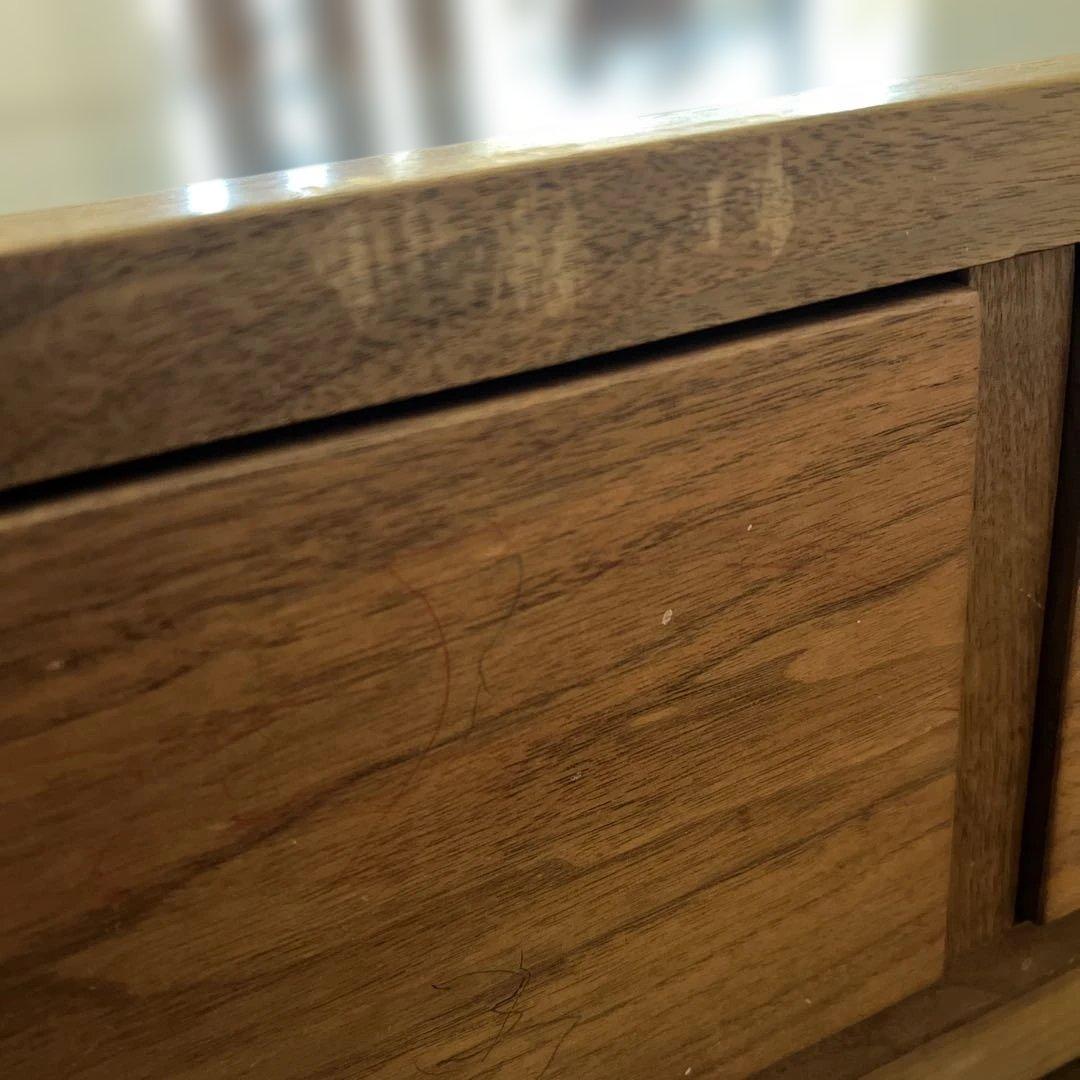 マスターウォール　センターテーブル ローテーブル　ガラス天板 引き出し付き