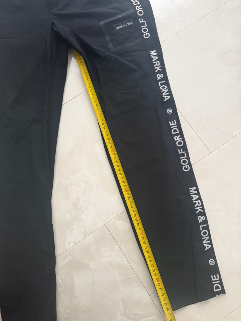 MARK&LONA マークアンドロナ ゴルフパンツ 46 黒 未使用 ロゴライン