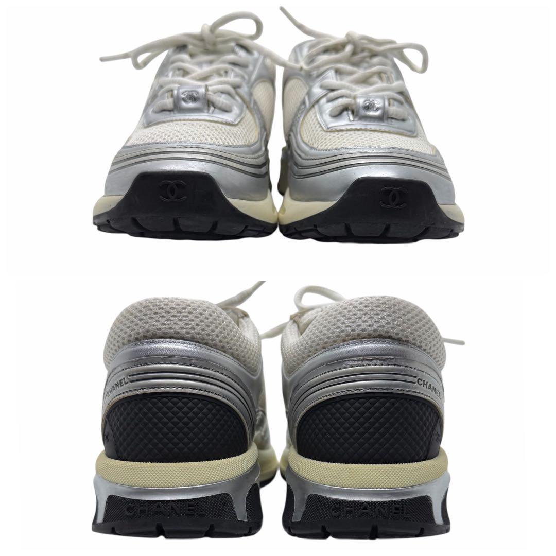 美品 CHANEL シャネル スニーカー シルバー 37